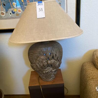 Lot 31:  Table Lamp - lion theme