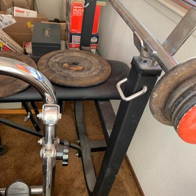 Lot 109:  Weight Bench and weights