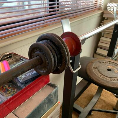 Lot 109:  Weight Bench and weights