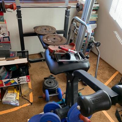 Lot 109:  Weight Bench and weights