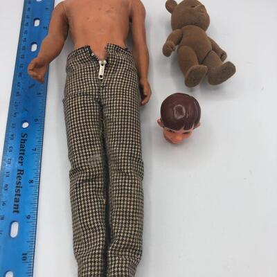 Vintage Doll Body And Head and Bear