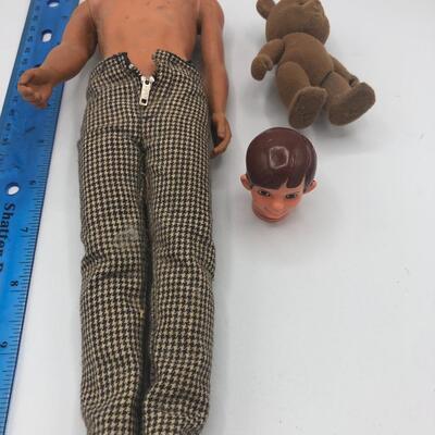 Vintage Doll Body And Head and Bear