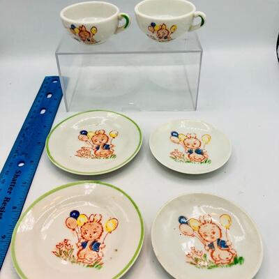 Vintage Childrenâ€™s Play China Dish Set