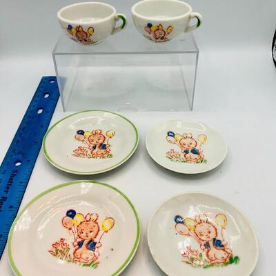 Vintage Childrenâ€™s Play China Dish Set