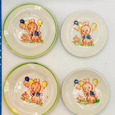 Vintage Childrenâ€™s Play China Dish Set