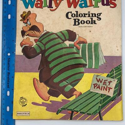 Vintage 1960's Walter Lantz Wally Walrus Image Transfer Coloring Book! Unusual and Rare!
