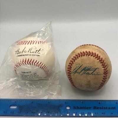 Vintage Replica Babe Ruth Signed Baseball and Additional Autographed Baseball