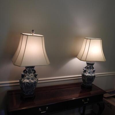 Asian Table Lamps. (Table Sold Separately)
