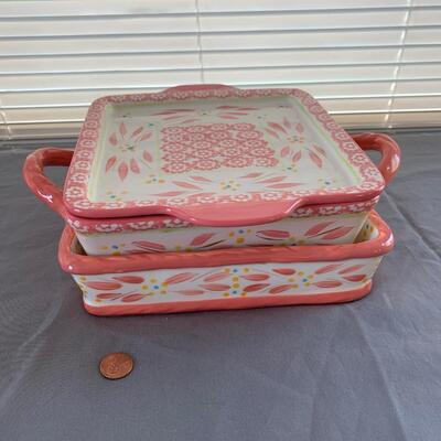 #29 Temptations Old World Ovenware Dishes(2) With Lid Cover