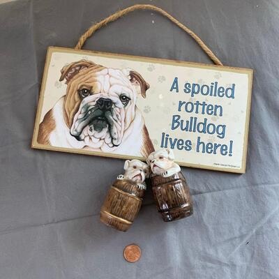 #58 Spoiled Bulldog Shakers & Sign
