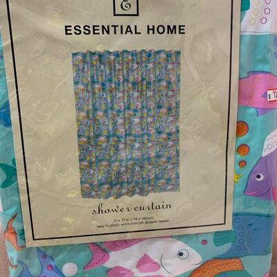 #91 Under The Sea Shower Curtain & Hooks NEW