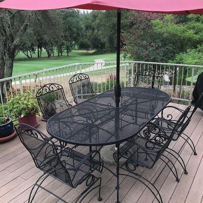 Patio Table With Six Chairs And Umbrella