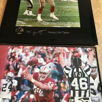 Brent Jones (San Francisco 49er's) Two Autographed Photos