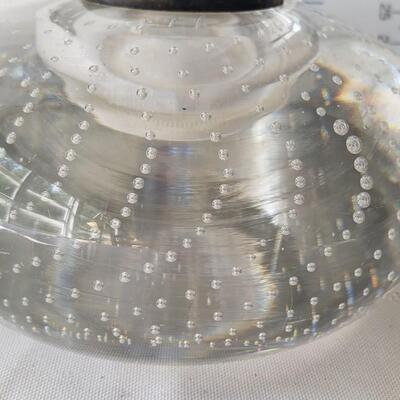 Art glass lamp by Gorham marked sterling