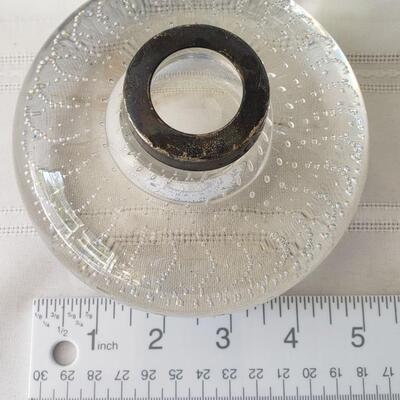 Art glass lamp by Gorham marked sterling