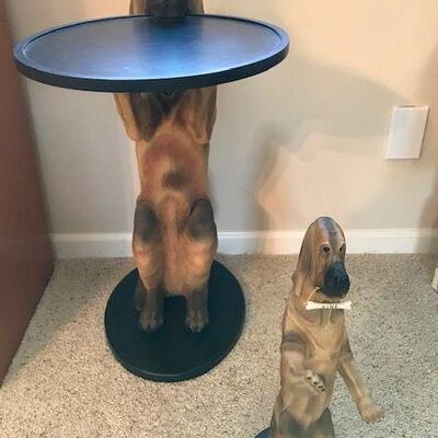 Bar Decor: Dog With Tray And Dog Wine Holder