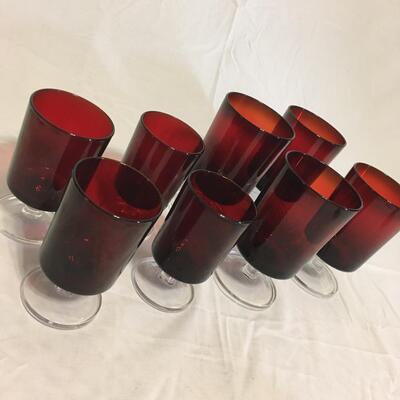 Set of 8. Ruby Red