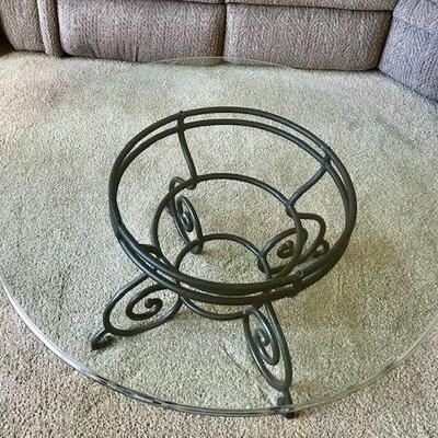 Wrought Iron Glass Top Coffee table