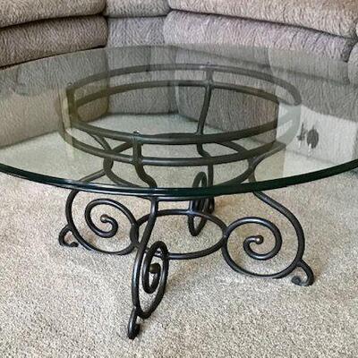 Wrought Iron Glass Top Coffee table