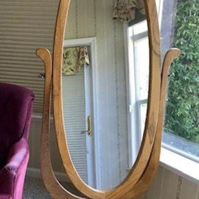 Oak Standing Mirror