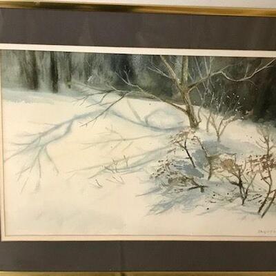 Framed Watercolor By Artist Jaquith