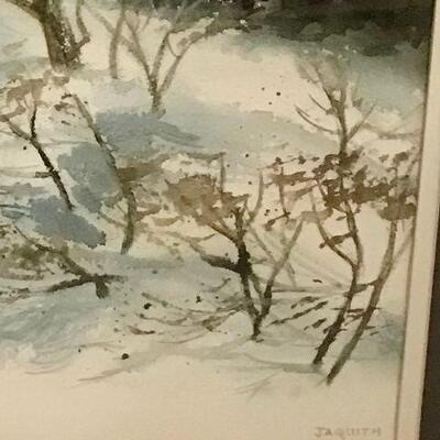 Framed Watercolor By Artist Jaquith