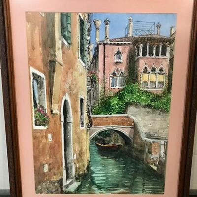 Framed Watercolor By Artist Pida Costello