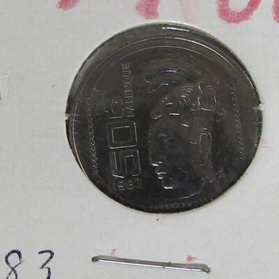 3 Older Mexican Coins, Nicer Condition, 1982, 1983, 1984 (not what owner wrote as 1884!)