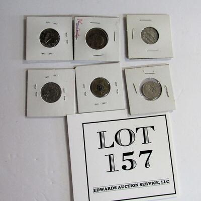 Lot of 6 Foreign Coins: 4 Bahamas, Belgium, Australia