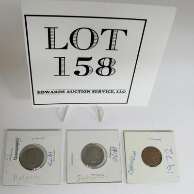 Lot of 3 Foreign Coins, Belgium, Canada, And Switzerland