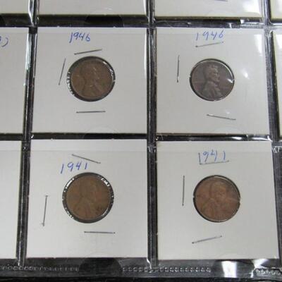 14 Vintage Wheat Pennies, Various Dates From 1941-1959