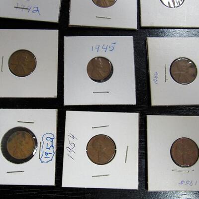 13 Vintage Pennies, Various Dates From 1942-1956