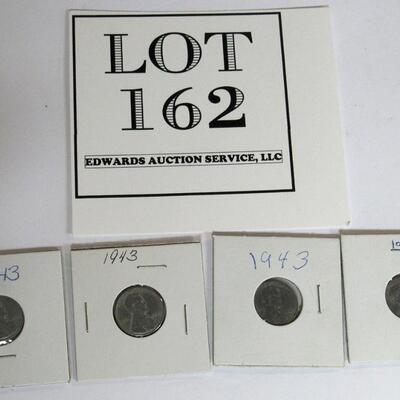 4 Vintage Steel Pennies