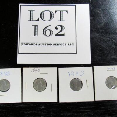 4 Vintage Steel Pennies