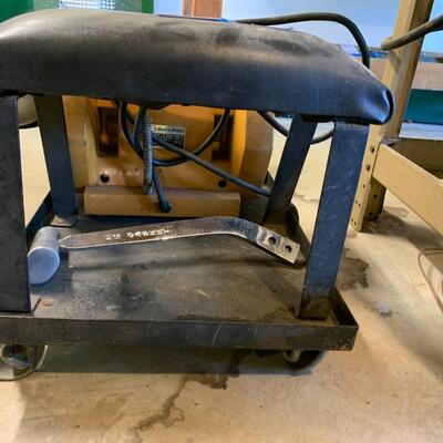 Lot 154: Bench Grinder on rolling tray