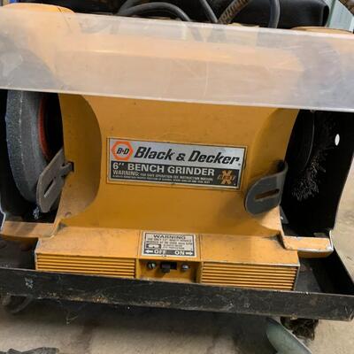 Lot 154: Bench Grinder on rolling tray
