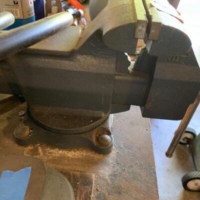 Lot 151: Work table with Vise and more