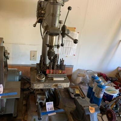 Lot 148: Drill press and bits