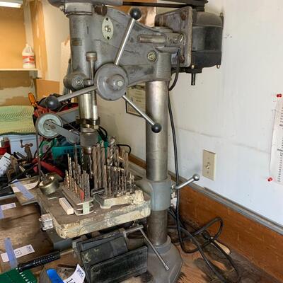 Lot 148: Drill press and bits