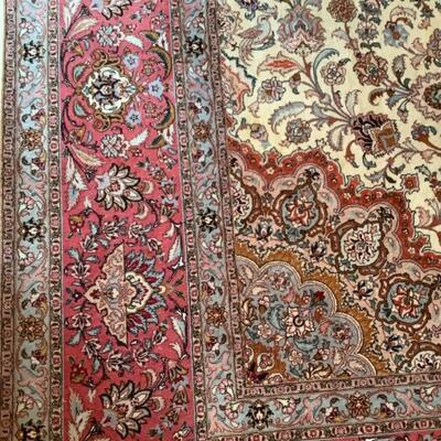 D500 Large Isfahan Silk Wool Persian Rug 13â€™ 4.5â€ x 9â€™ 11â€  