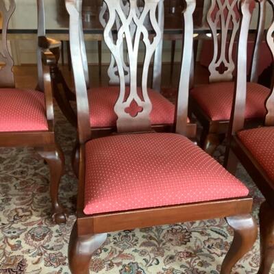 D502 Set of 6 Mahogany Chippendale Style Dining Room Chairs 