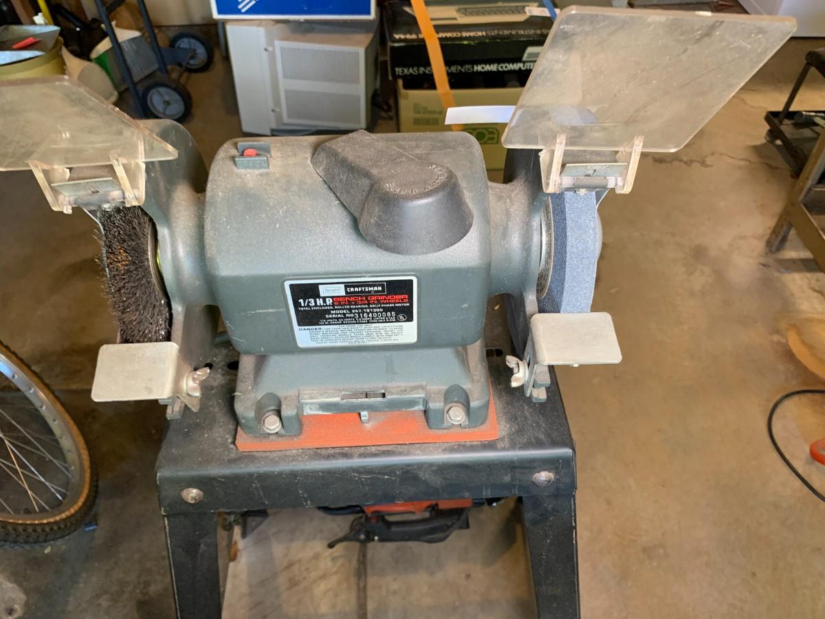 Lot 132 Bench grinder and stand