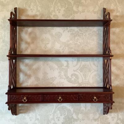 D508 Mahogany Chinese Chippendale Wall Shelf  