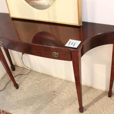 Lot 14 Wood Entry/Sofa Table with Storage Drawer