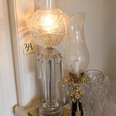 Lot 34 Two Table Lamps - Crystal