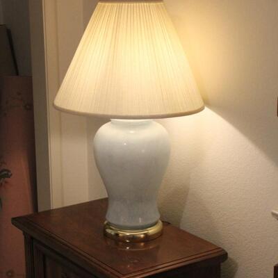 Lot 46 Pair of Table Top Blue Porcelain Lamps