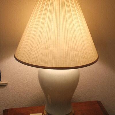 Lot 46 Pair of Table Top Blue Porcelain Lamps