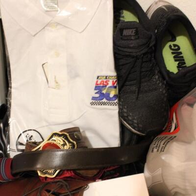 Lot 50 Men's Italian Shoes, Clothing, Belts, Hats, & More