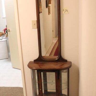 Lot 59 Hall or Entry Curio Cabinet w/ Mirror