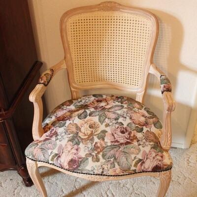 Lot 69 Cane Back Floral Arm Chair